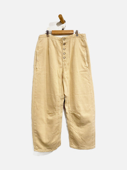 Free People Cream Osaka Mid Rise Barrel Jeans - 29