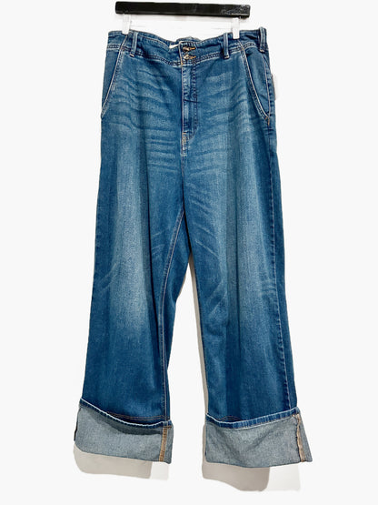 Anthropologie Pilcro Cuffed Wide Leg Jeans - 34T
