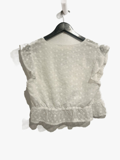 Idem Ditto White Eyelet Flutter Sleeve Blouse - Large