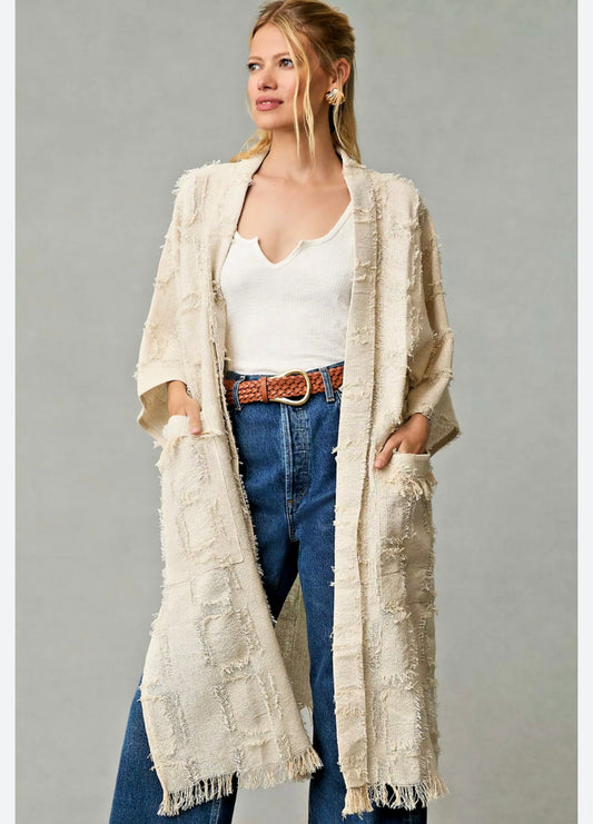 Anthropologie Pilcro Fringe Cardigan - 0S