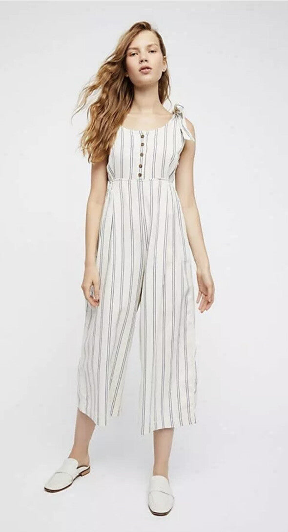 Free People Striped Tie One-Piece Jumpsuit - 4