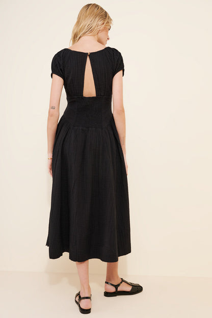 Free People Free-est Ciara Pucker Midi Dress in Black - Small