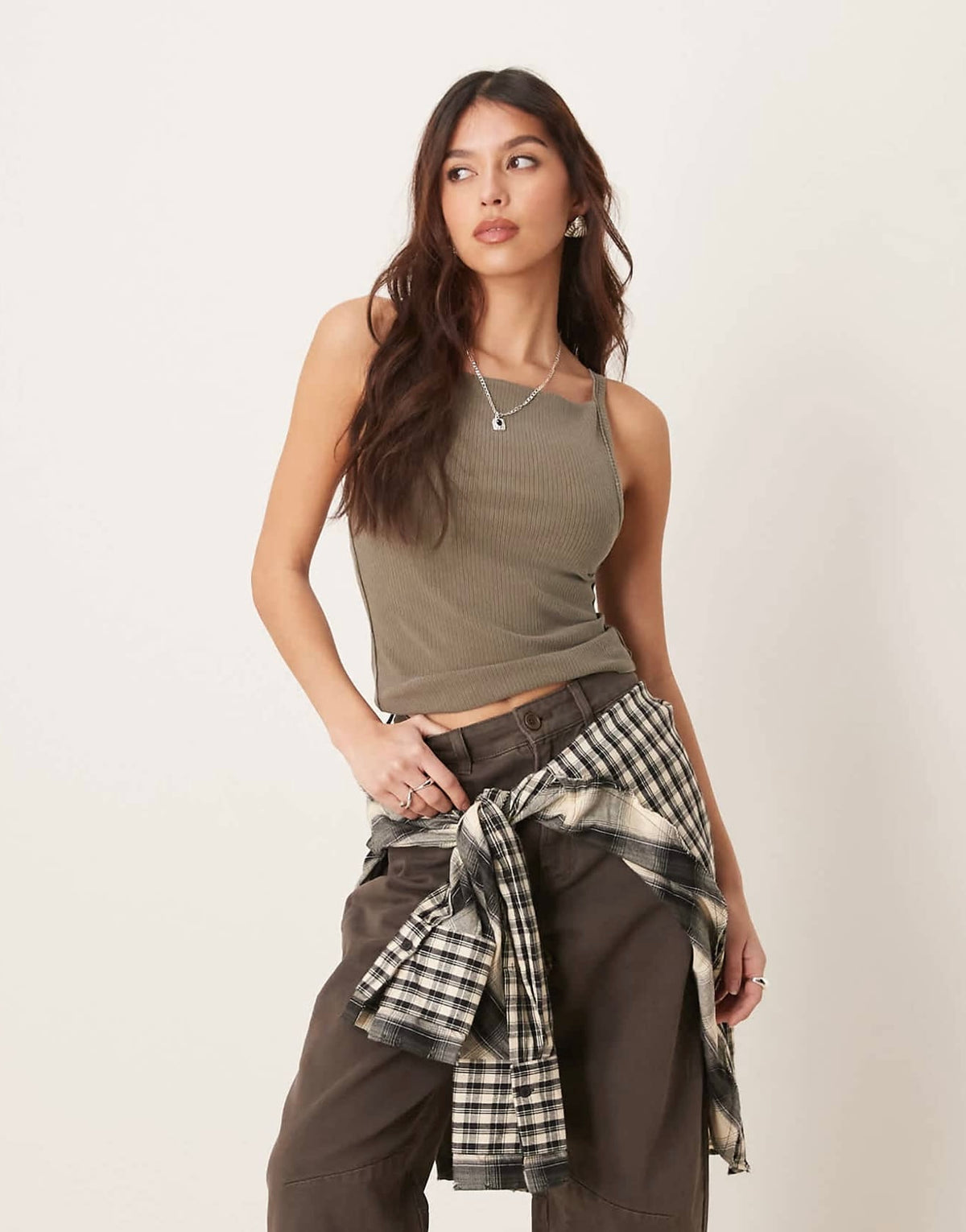 Free People Green Square Neck Tank - Small