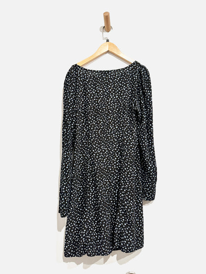 Madewell Black Floral LS Mini Dress - 6