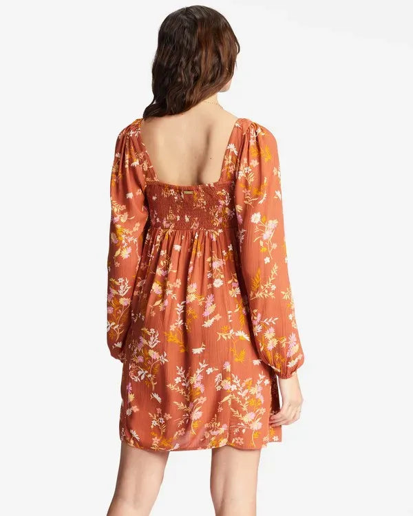 Billabong Crush On You Dress in Sweet Chocolate - Small