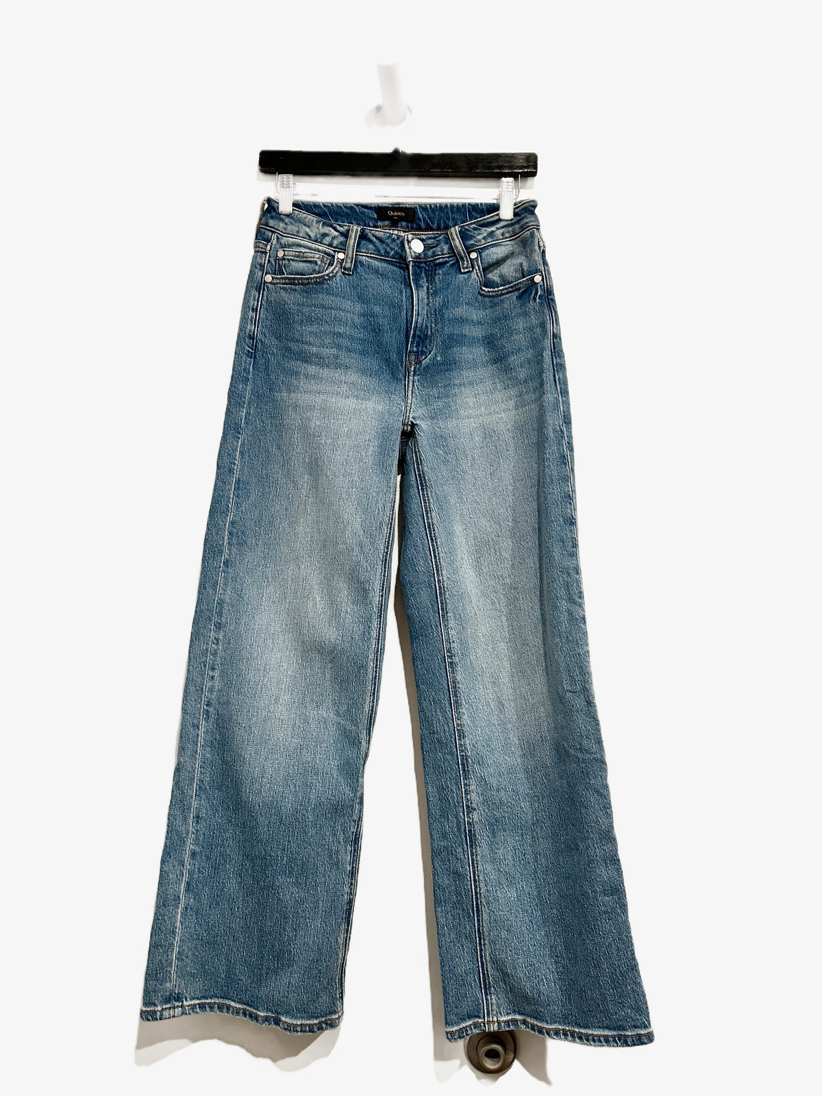 Quince Comfort Stretch High Rise Relaxed Straight Jeans - 28