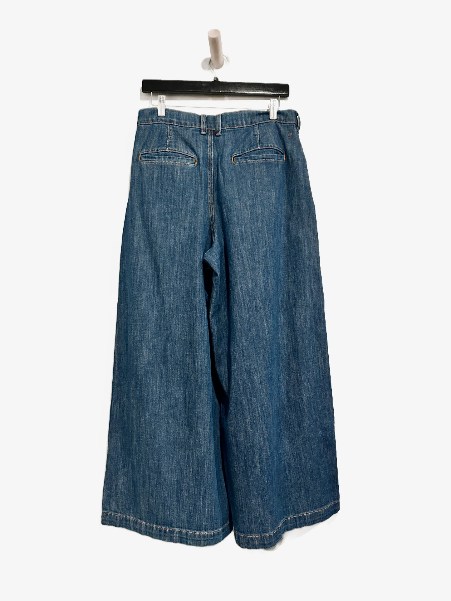 Anthropologie Pilcro Seamed Flounce High-Rise Wide-Leg Jeans - 30