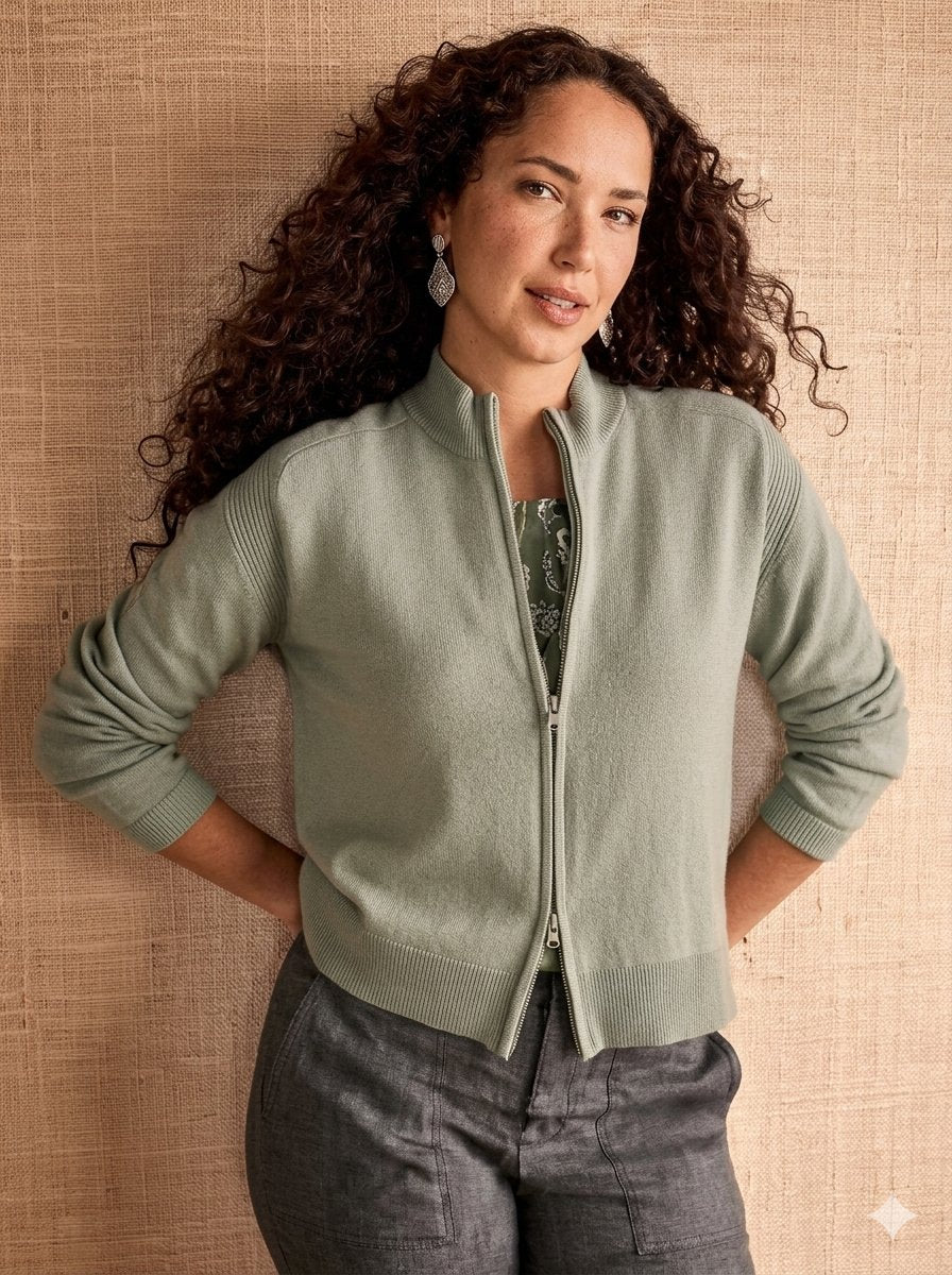 Cabi NWT Zip Up Cardigan in Aqua Mist - XXS