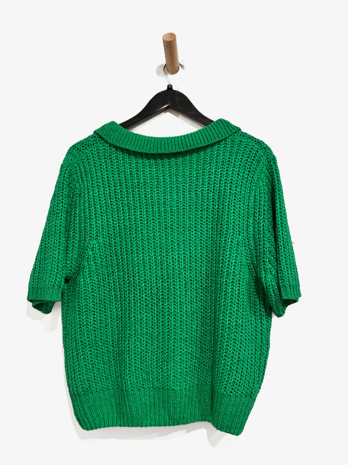 Illa Illa Green Short Sleeve Sweater Top - Large