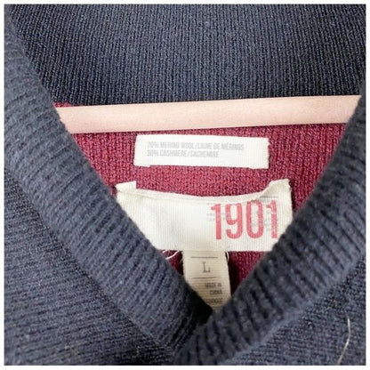 1901 Black Wool Cashmere Blend Sweater Size Large