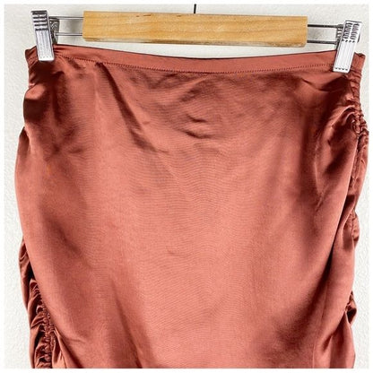 Lush Rust Satin Skirt Set Size Medium