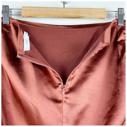 Lush Rust Satin Skirt Set Size Medium