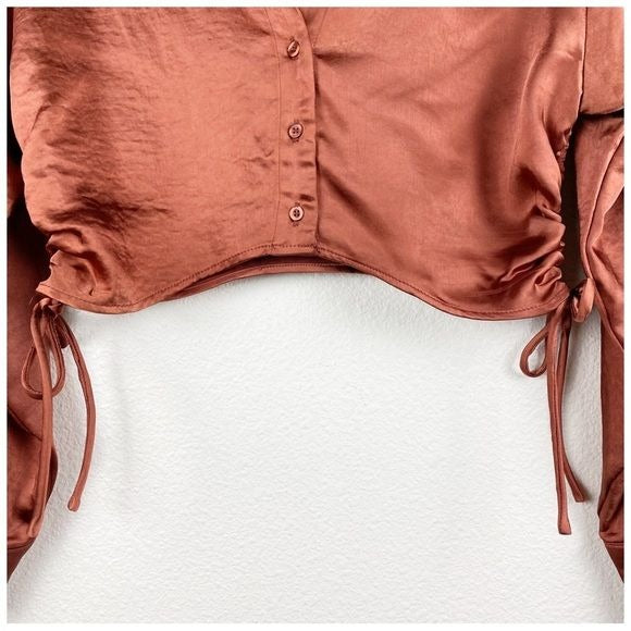 Lush Rust Satin Skirt Set Size Medium