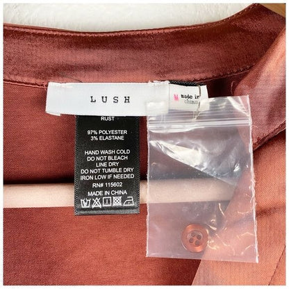 Lush Rust Satin Skirt Set Size Medium