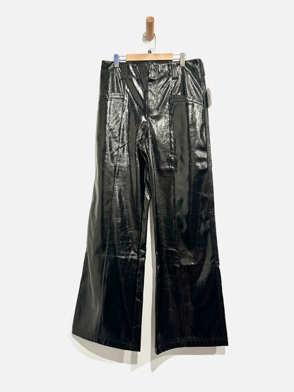 Free People Black Patent Leather Pants - 6