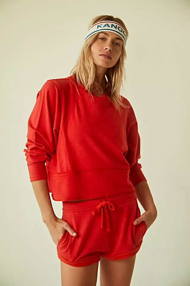 Free People Movement Where The Wind Blows Sweatshirt in Red - XS