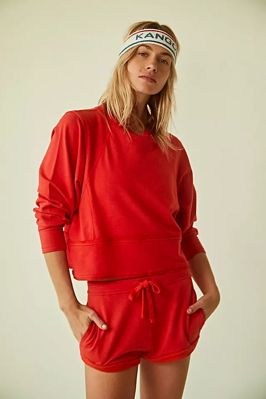 Free People Movement Where The Wind Blows Sweatshirt in Red - XS