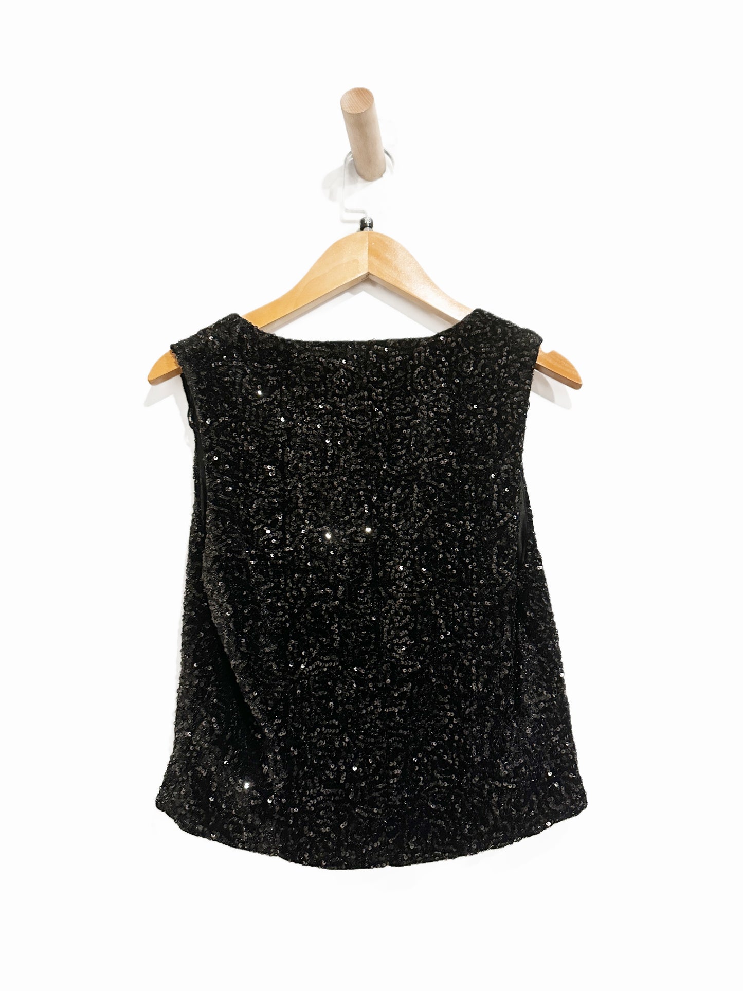 Zara Black Sequin Fitted Vest - XS