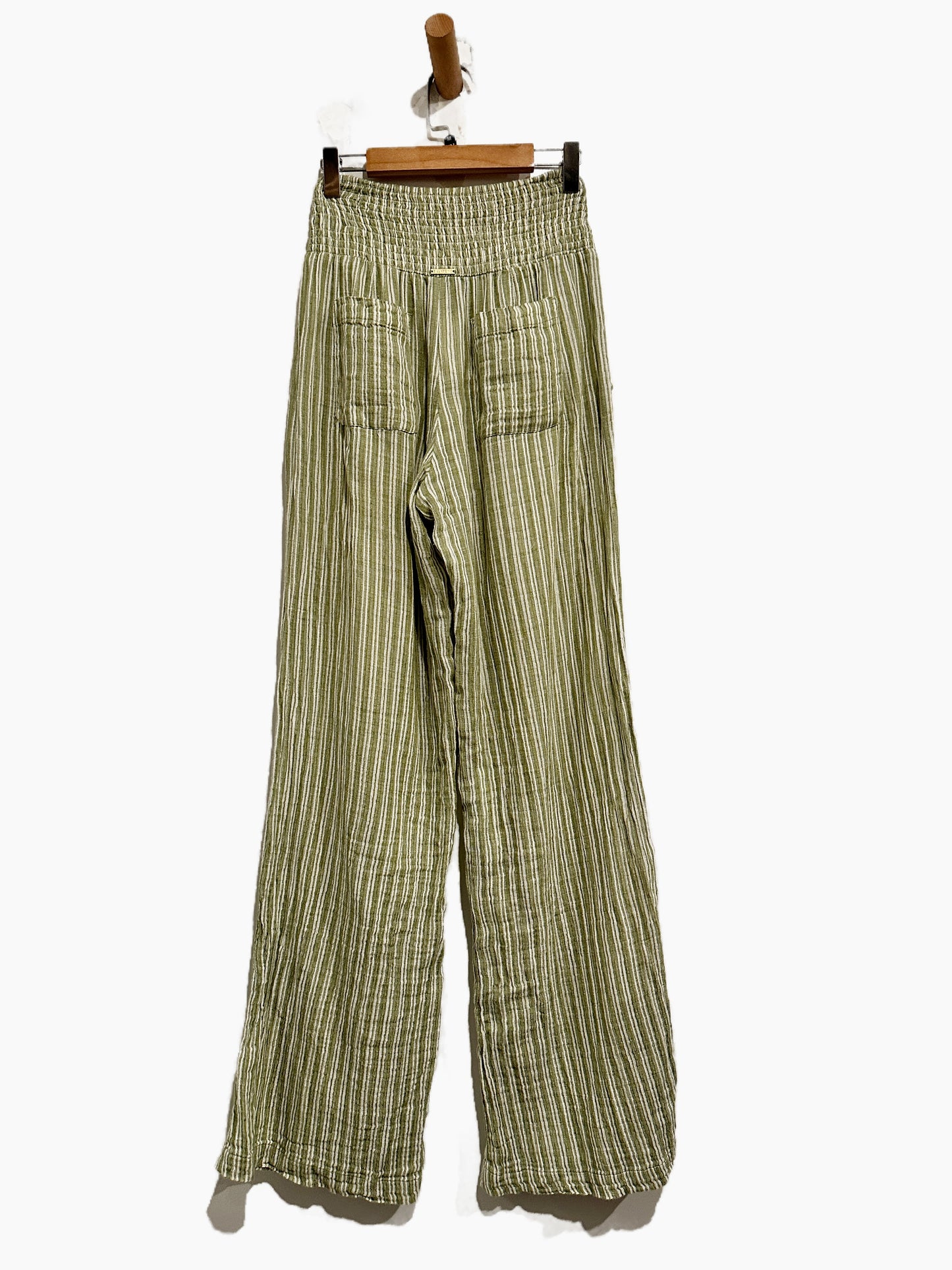 Billabong New Waves 2 Green Stripe Pants - Medium