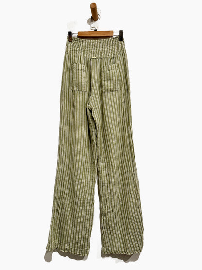 Billabong New Waves 2 Green Stripe Pants - Medium