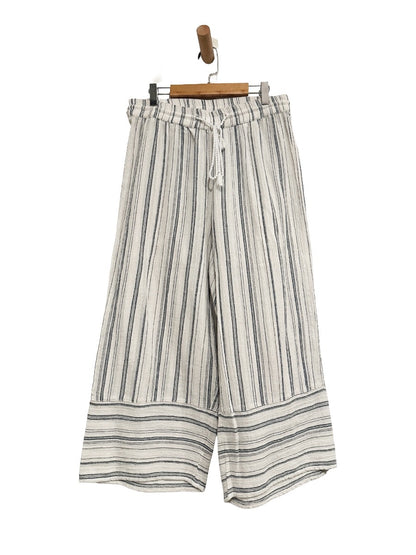 Sundance Salty Breeze Striped Wide Leg Cropped Pants - Small