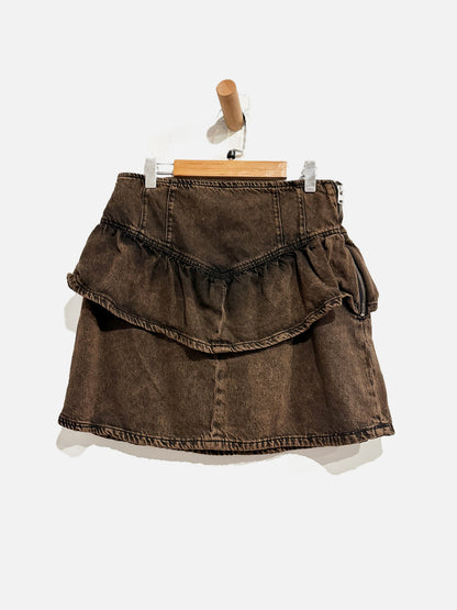 All Saints Andy Denim Skirt in Acid Brown - 2