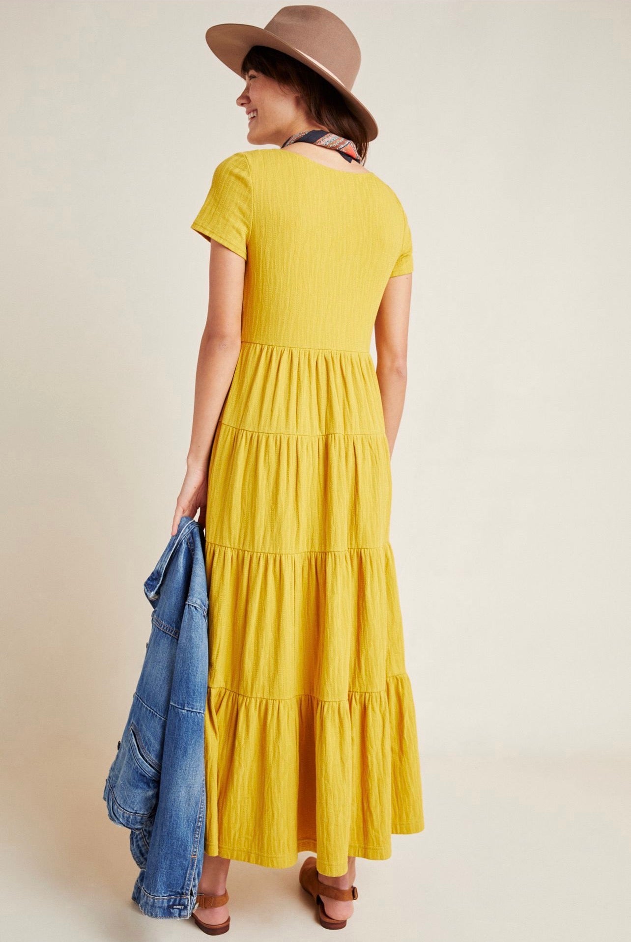 Anthropologie Maeve Gillian Tiered Maxi Dress in Honey - XSP