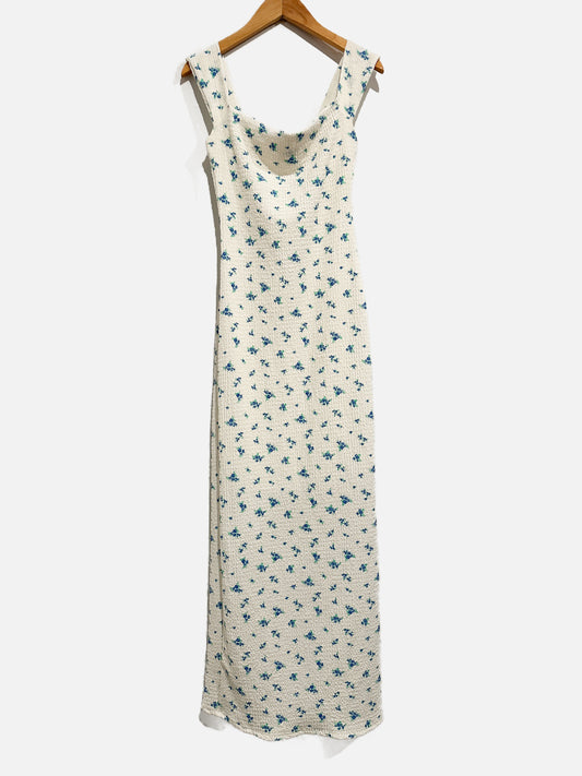 See You Monday White Floral Midi Dress - XS
