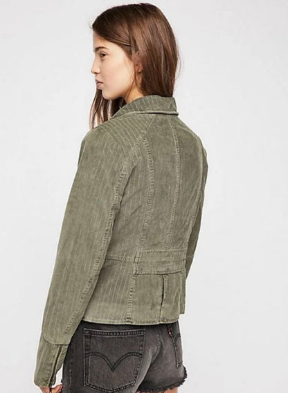 Free People Green Corduroy Jacket - XS