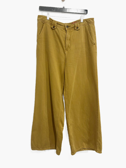 Anthropologie Mustard Yellow Wide Leg Pants - 31