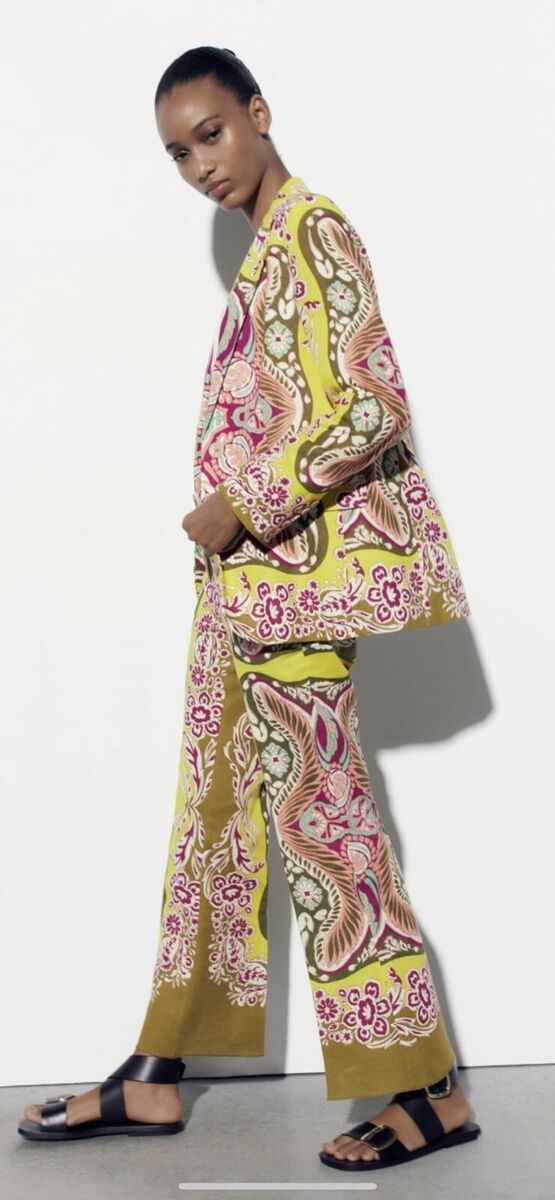 Zara Colorful Printed Pants - Small