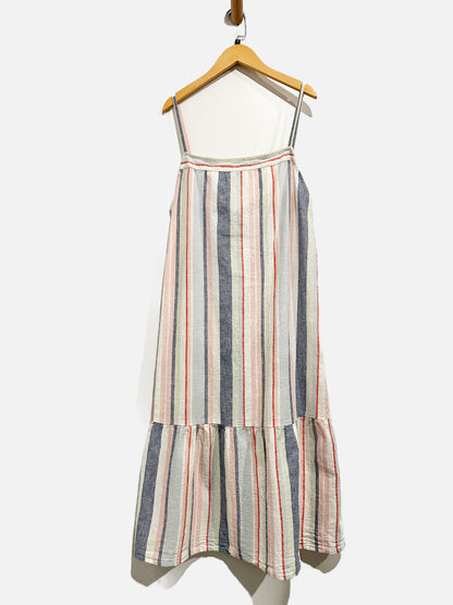 Roxy Blue/Pink Stripe Midi Dress - Large