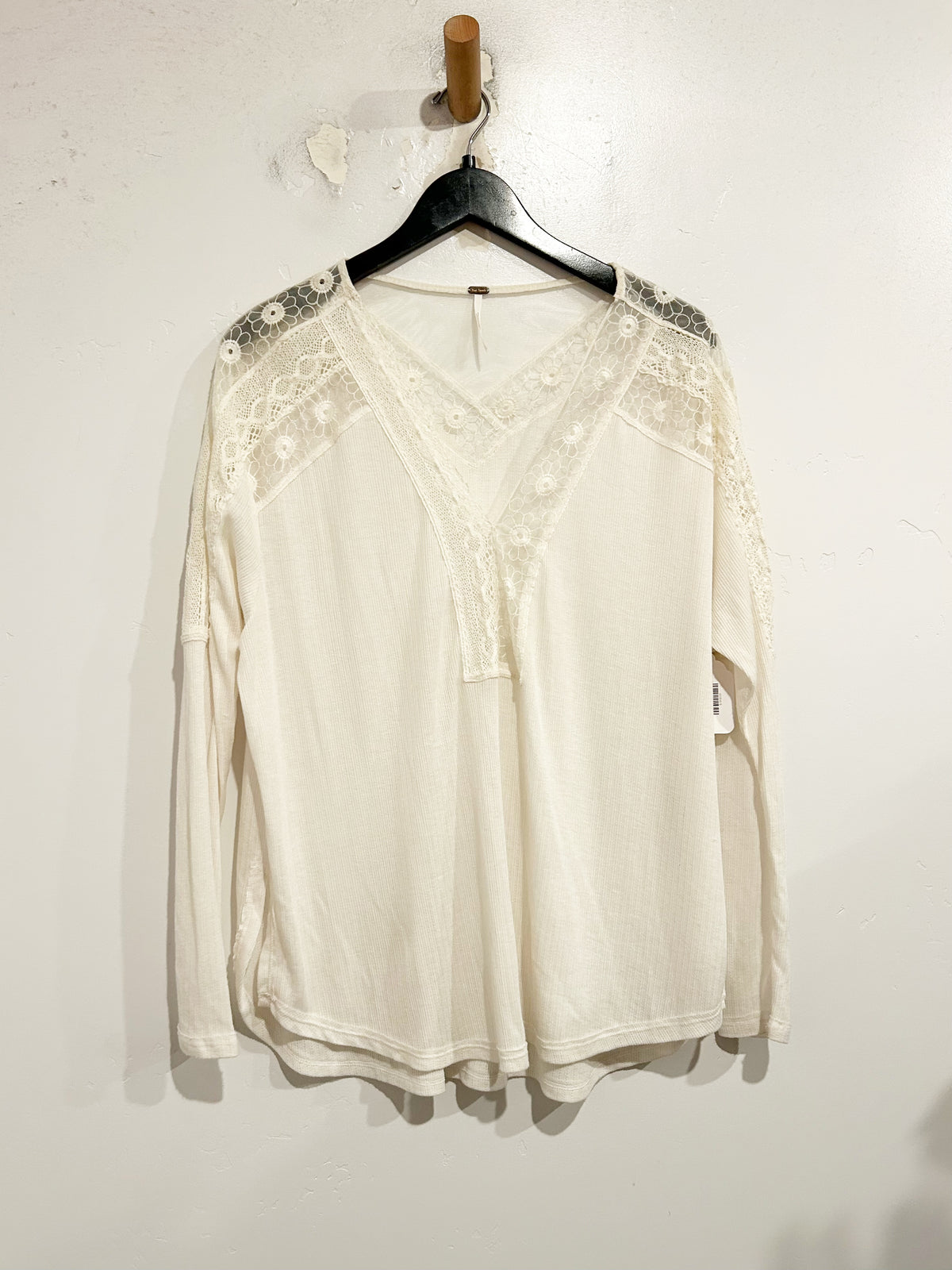 Free People Lola Lace Long Sleeve Top in Angel Food - Medium