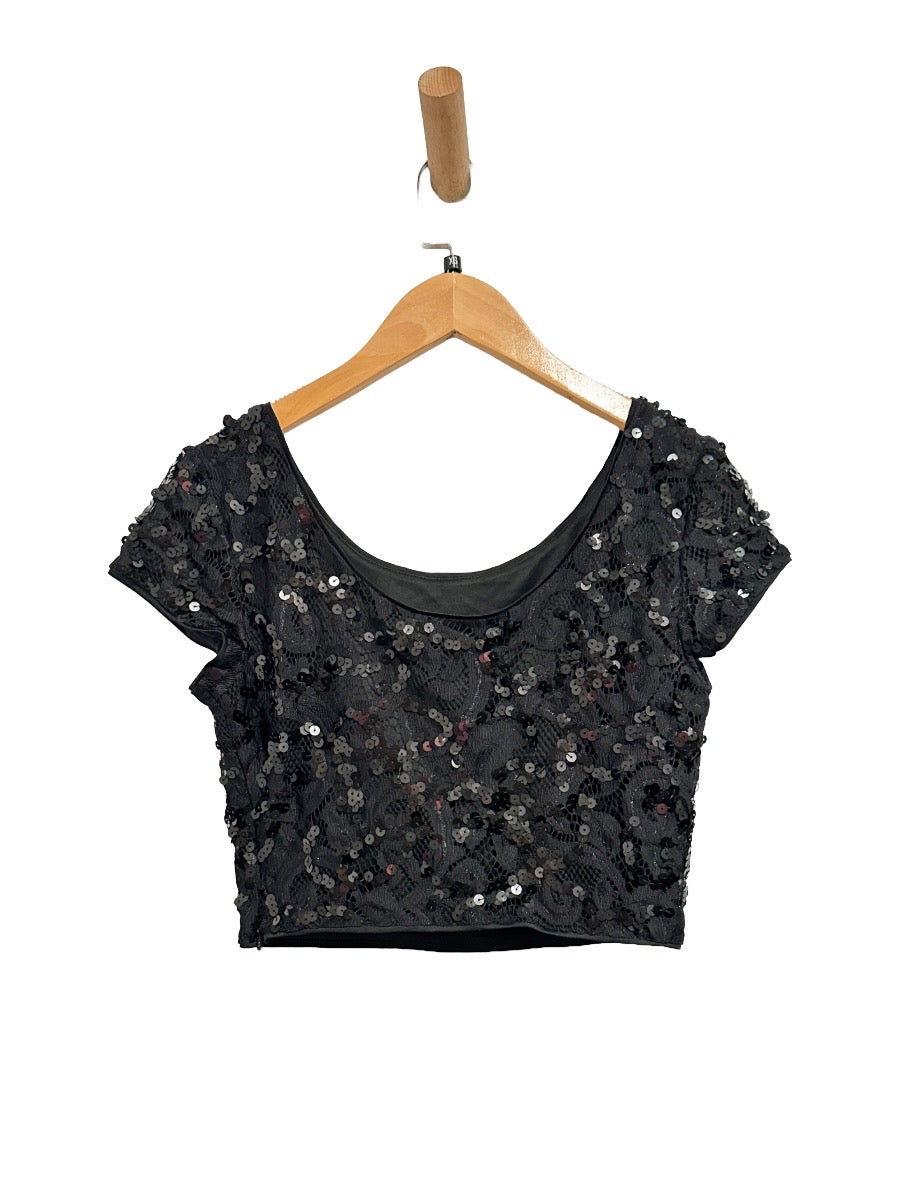 Express Black Sequin Skirt Set - XS