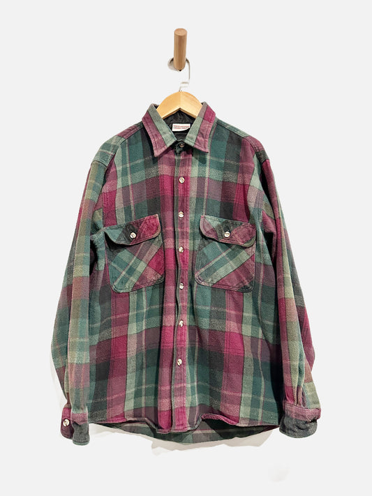 Vintage Field & Stream Pink Green Plaid Button Down - Medium