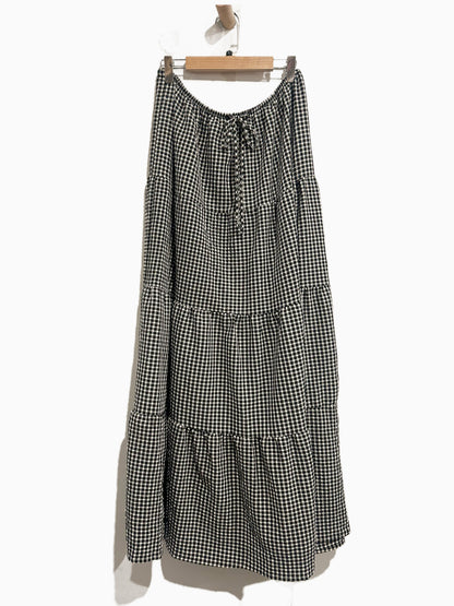 Sienna Sky Black and White Gingham Maxi Skirt - Large