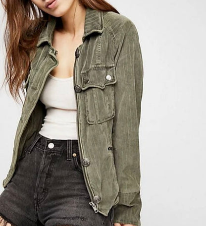 Free People Green Corduroy Jacket - XS