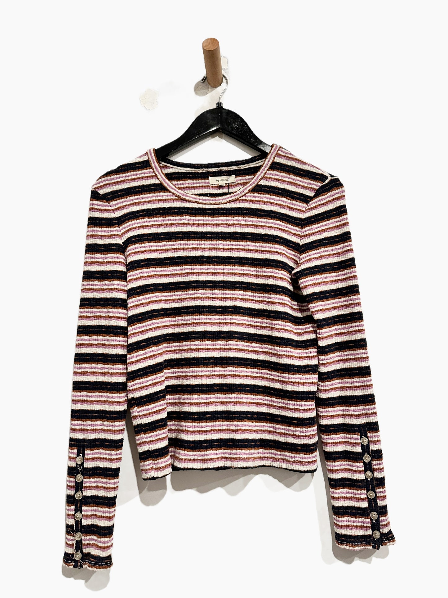 Madewell Button-Sleeve Tee in Elsie Stripe - Medium