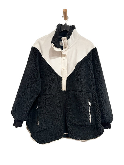 Free People Movement Fall To Rise Fleece Quarter Snap in Black Combo - Medium