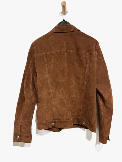 Express Vintage Brown Leather Shacket - Medium