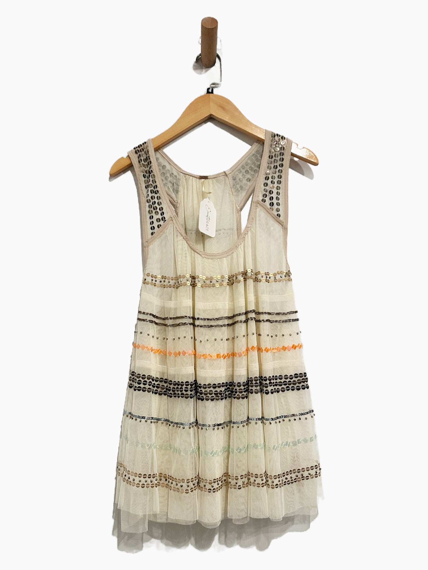Free People Mercury Mesh Beaded Tank - Medium