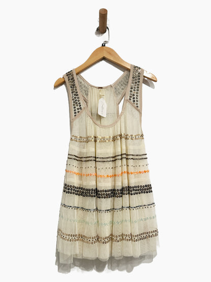 Free People Mercury Mesh Beaded Tank - Medium