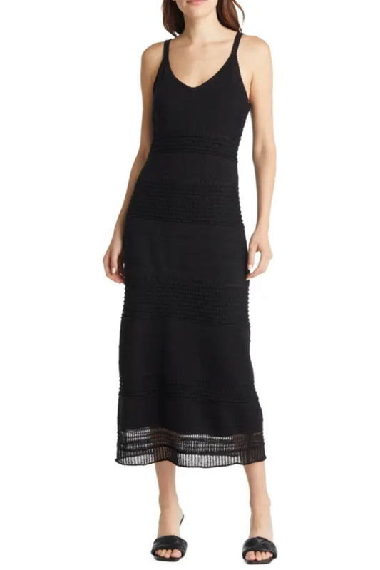 Chelsea 28 Black Crochet Dress - Medium