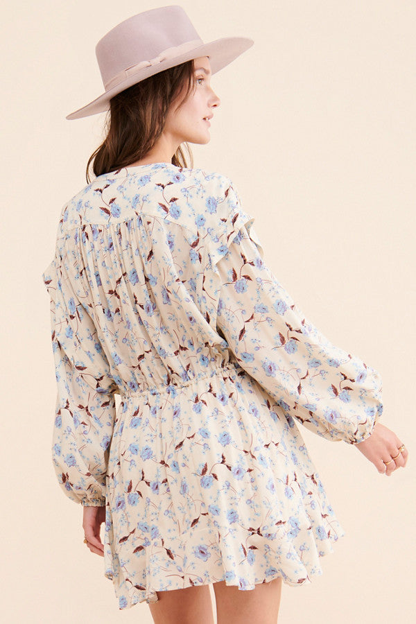 Free People Flower Fields Mini Dress in Ivory Combo - Small