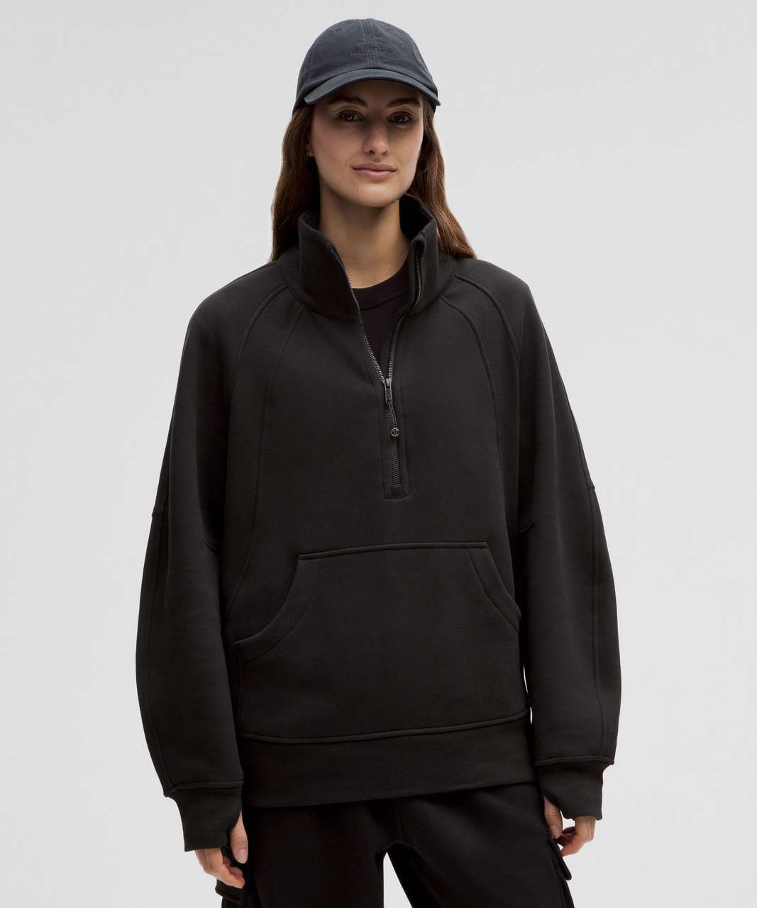 Lululemon Scuba Oversized Funnel-Neck Half Zip in Black - M/L