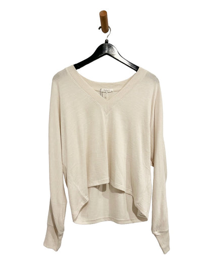 Rag & Bone Cream V-Neck LS Top - Medium