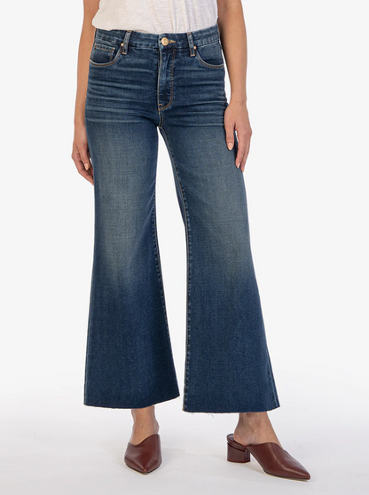 Kut Meg High Rise Fab Ab Wide Leg Jeans in Yielded - 00