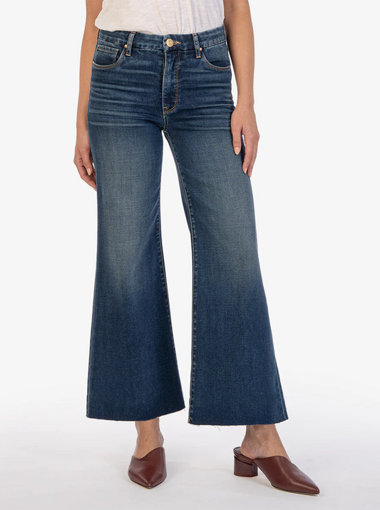 Kut Meg High Rise Fab Ab Wide Leg Jeans in Yielded - 00