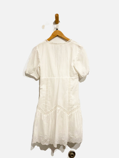 Zara White Eyelet Mini Dress - XS