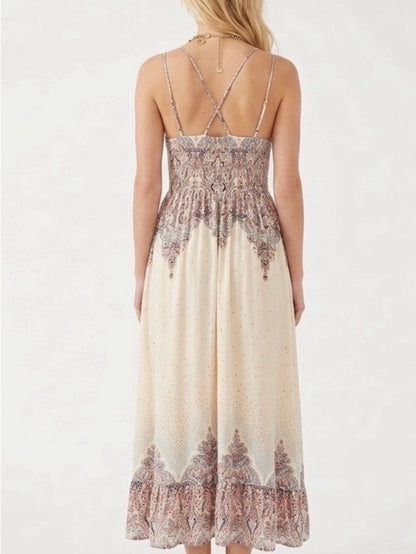 Free People Be My Baby Maxi Dress in Ivory Combo - Medium